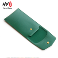 Button design exquisite leather pencil bag